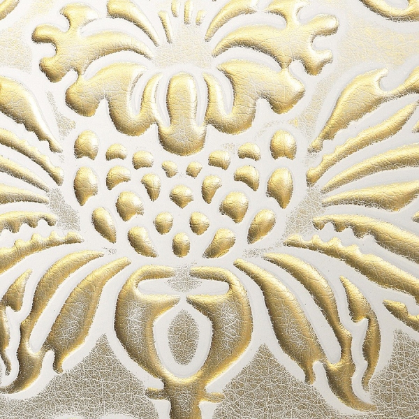 Panou decorativ 14793 IMPERIAL Baroc Damasc din piele 3D Optic Aur alb [2]