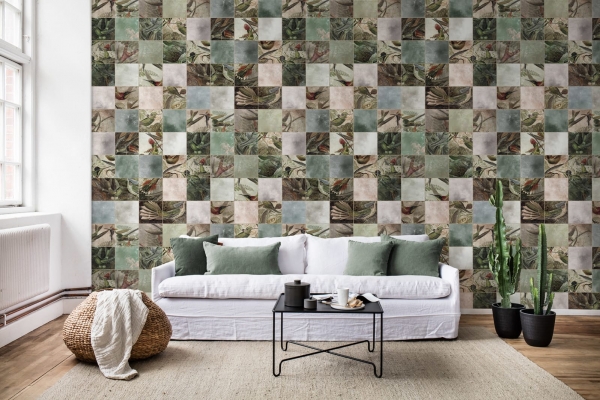 Tapet R15071- Birds of Paradise, Tiles [2]