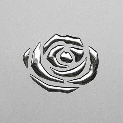 Panou Decorativ 13919 3D ROSE Metal Floral Rose 3D Optic Argint Gri [1]