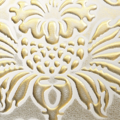 Panou decorativ 14793 IMPERIAL Baroc Damasc din piele 3D Optic Aur alb [1]