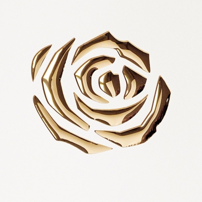 Panou Decorativ 16444 3D ROSE Metal Floral Rose 3D Optic Aur alb [1]