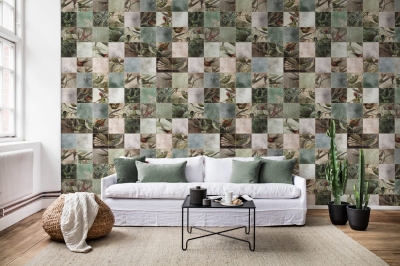 Tapet R15071- Birds of Paradise, Tiles [1]