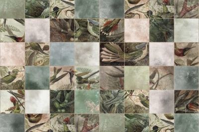 RebelWalls - Tapet R15071- Birds of Paradise, Tiles