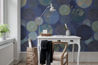 Tapet R13883 Globes Gathering, Blue [2]