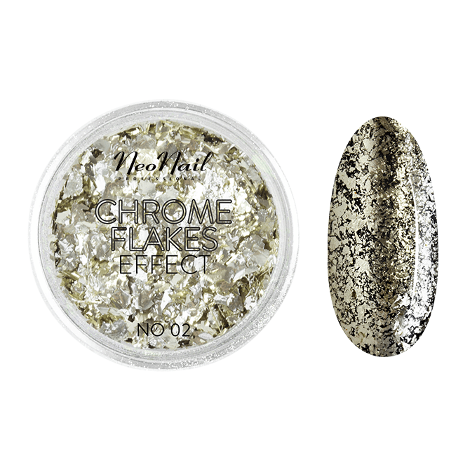 Pigment Fulgi - CHROME FLAKES - NEONAIL - Auriu 02 [1]