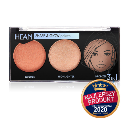 MACHIAJ TEN - Paleta Modelare 3in1 - Iluminator, Contur, Bronzer - SHAPE&GLOW