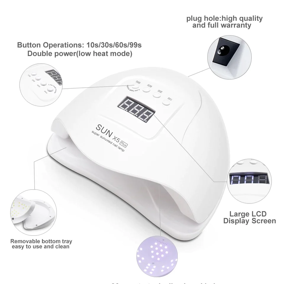 Lampa UV LED SUN X5 PLUS (72W, 36 Led-uri, Senzor, Display LCD) [1]