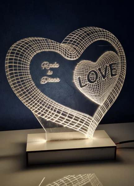 Lampa veghe 3d inima dubla [2]