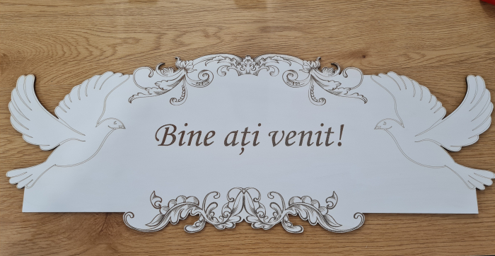 Placa bine ati venit.mdf alb [1]