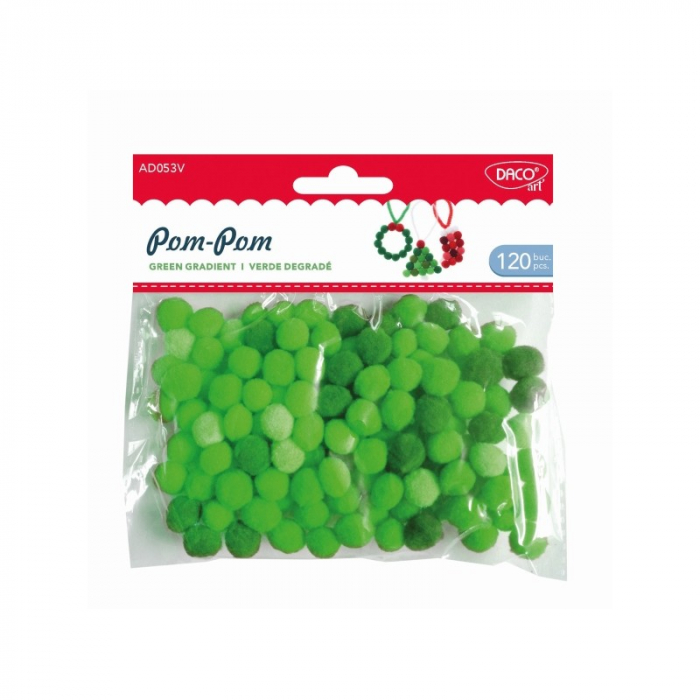 Accesorii craft - AD053 Pom-pom verde degrade Set 120 DACO [1]