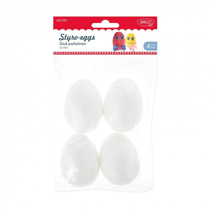 Accesorii craft - AD109 Ouă de polistiren 6.5 cm Set 4 DACO [1]