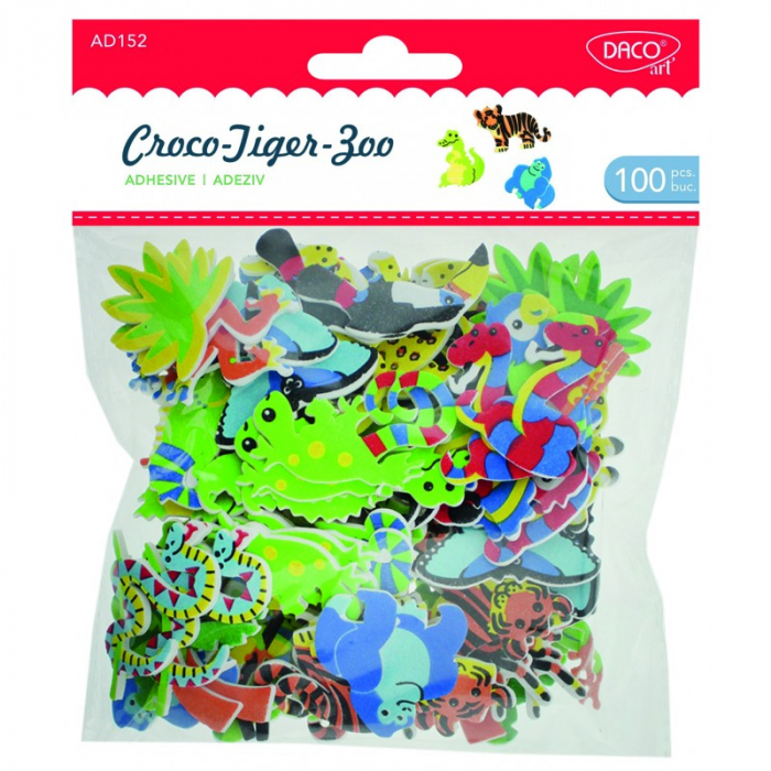 Accesorii craft - AD152 Croco-tigro-zoo animale spumă autoadezivă DACO [1]