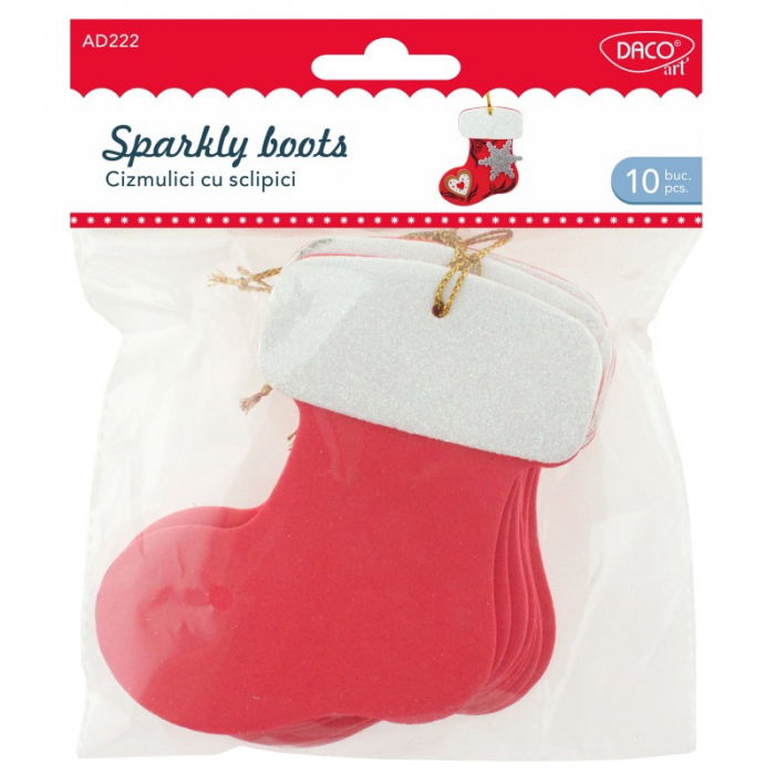 Accesorii craft - AD222 Cizmulici cu sclipici spumă DACO [1]