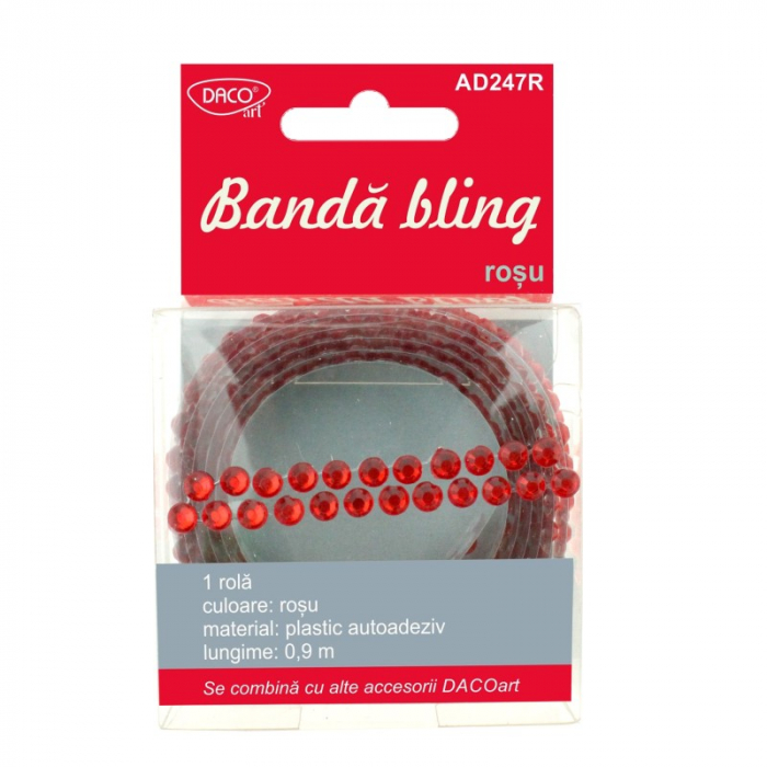 Accesorii craft - AD247R Bandă bling roșu DACO [1]
