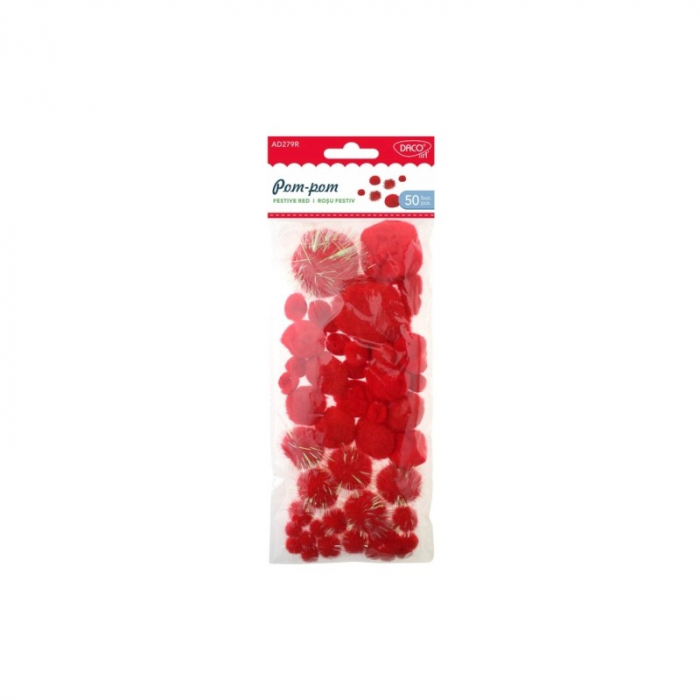 Accesorii craft - AD279R Pom-pom festiv roșu DACO [1]