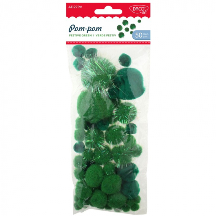 Accesorii craft - AD279V Pom-pom festiv verde DACO [1]