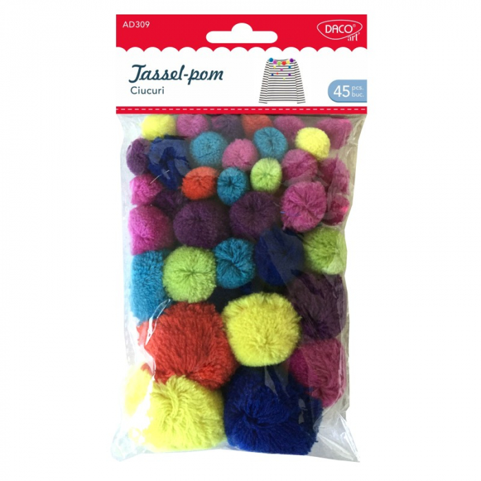 Accesorii craft - AD309 Ciucuri colorați DACO [1]