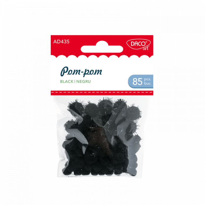 Accesorii craft - AD435 Pom-pom negru Set 85 DACO [1]