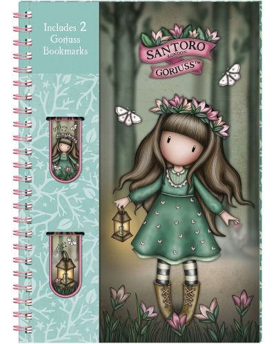 Agendă cu 2 semne de carte Santoro Gorjuss In The Forest - Woodland Wildflower [1]