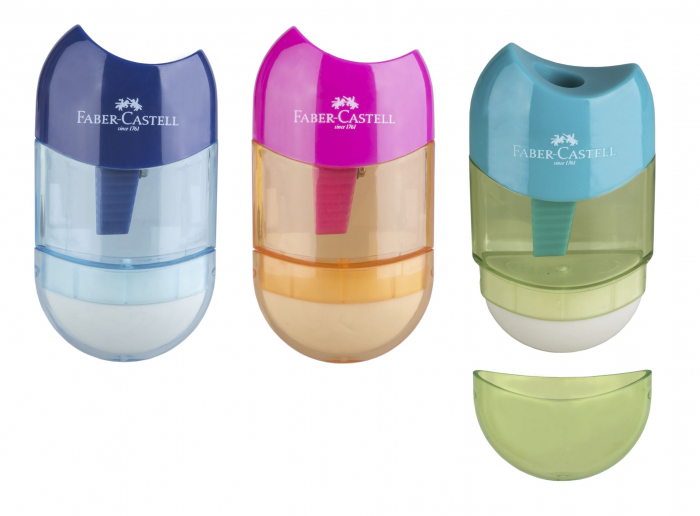 Ascutitoare plastic Trend cu container si radiera integrata. [1]