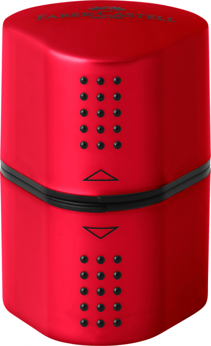 Ascutitoare tripla plastic cu container in ambele laturi (parti). Forma triunghiulara ergonomica. Design Grip. [1]