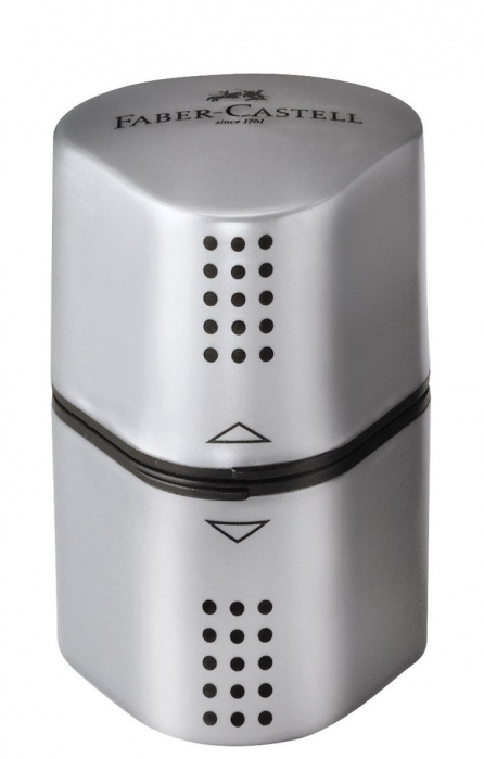 Ascutitoare tripla plastic cu container in ambele laturi (parti). Forma triunghiulara ergonomica. Design Grip. [1]