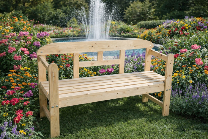 Banca de gradina lemn, 119x45x78 cm [5]