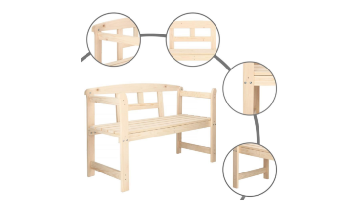 Banca de gradina lemn, 119x45x78 cm [4]