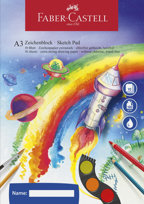 BLOC DESEN A3 10 FILE 100G/MP FABER-CASTELL [1]