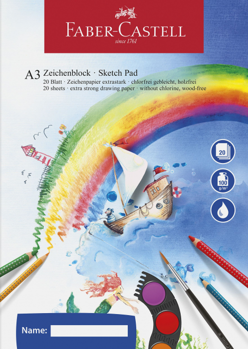 BLOC DESEN A3 20 FILE 100G/MP FABER-CASTELL [1]
