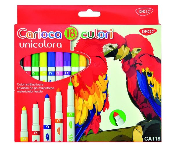 Carioca 18 culori vârf conic Unicoloră DACO [1]
