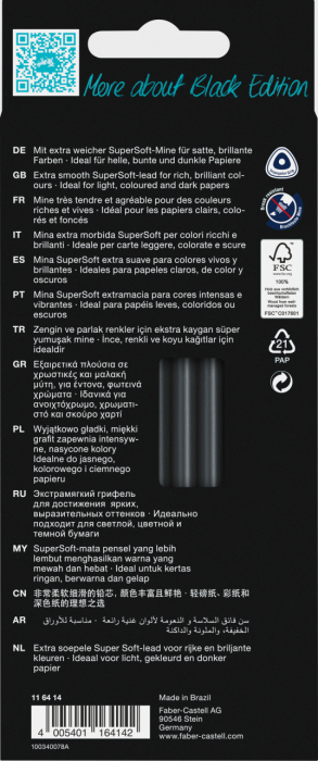CREIOANE COLORATE 12 CULORI SKIN TONES BLACK EDITION FABER-CASTELL [3]
