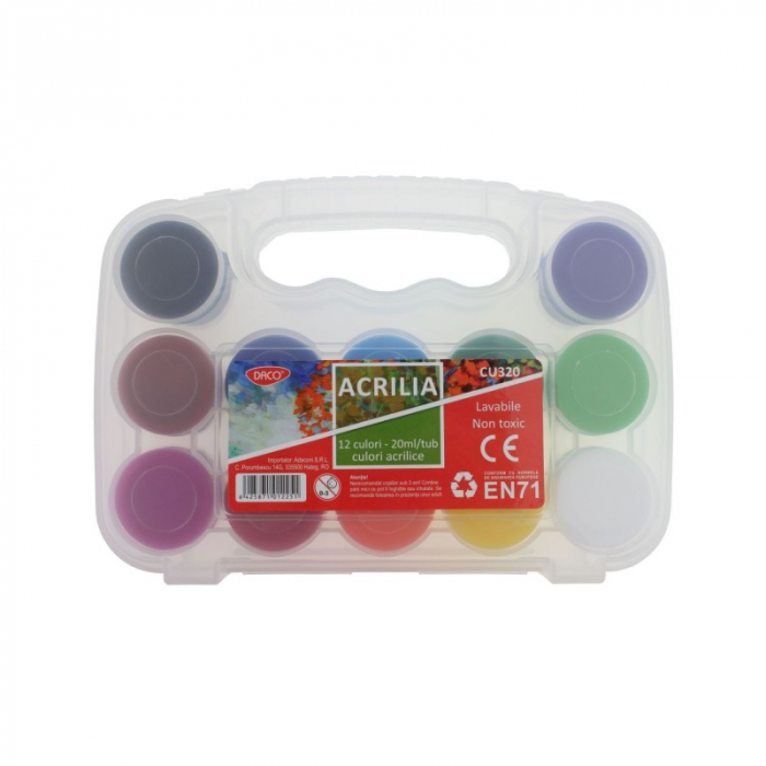 Culori acril 12 culori 20 ml Acrilia DACO [1]