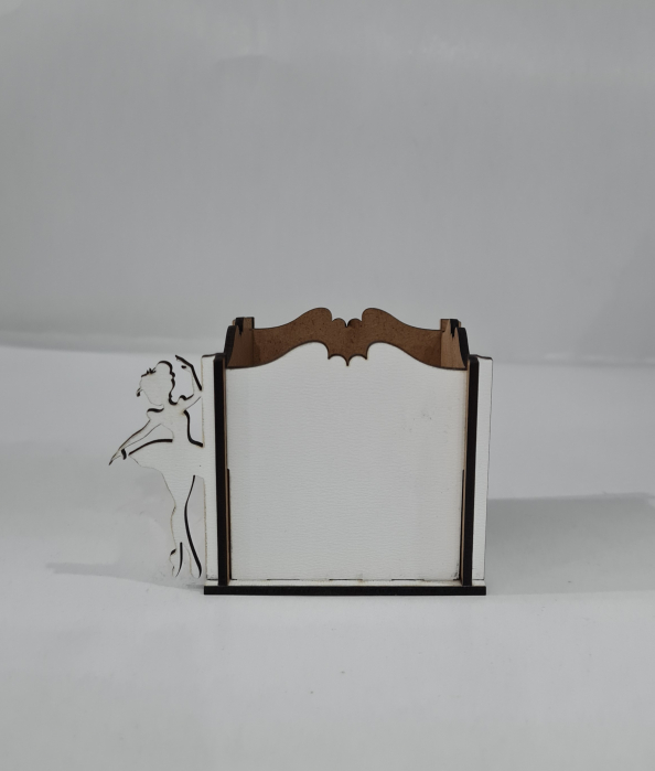 Cutiuta martisor mdf alb balerina [3]