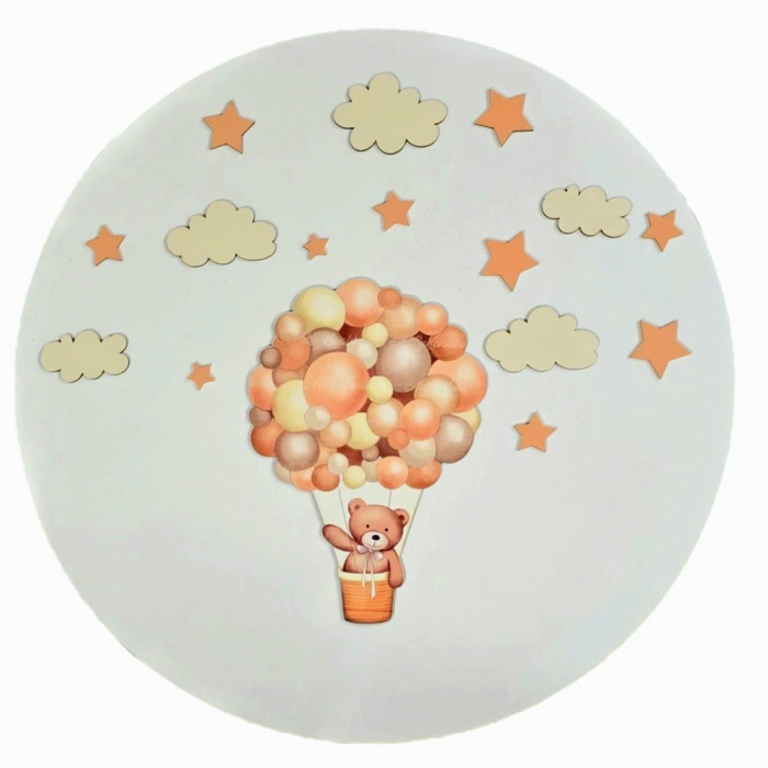 Decorațiune de botez unică, cu balon cu aer cald și ursuleț adorabil! [2]