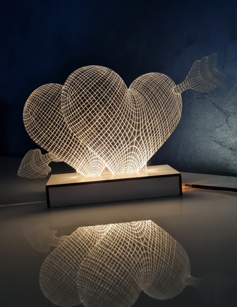 Lampa veghe 3d inimi cu sageata [2]