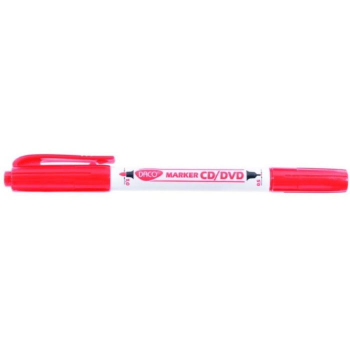 Marker CD/DVD 2 capete rosu DACO [1]