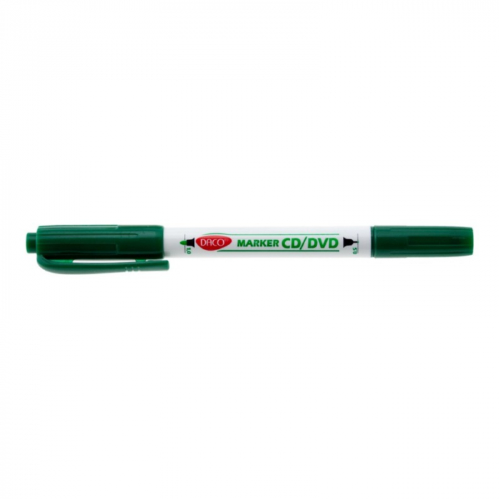 Marker CD/DVD 2 capete verde DACO [1]