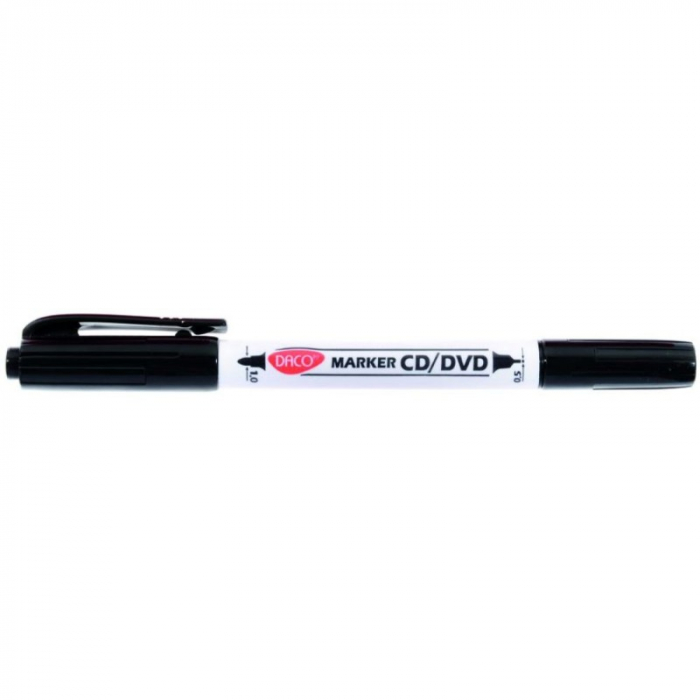 Marker CD/DVD 2 capete negru DACO [1]