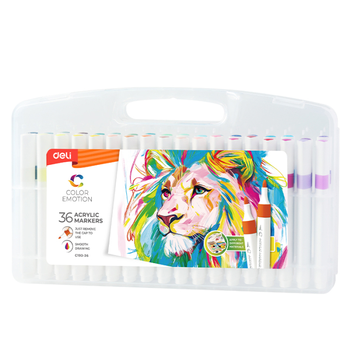 MARKERE ACRILICE SET 36 CULORI COLOR EMOTION DELi [1]