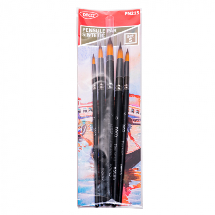 Pensule set 5 par sintetic rotund PN215 DACO [1]