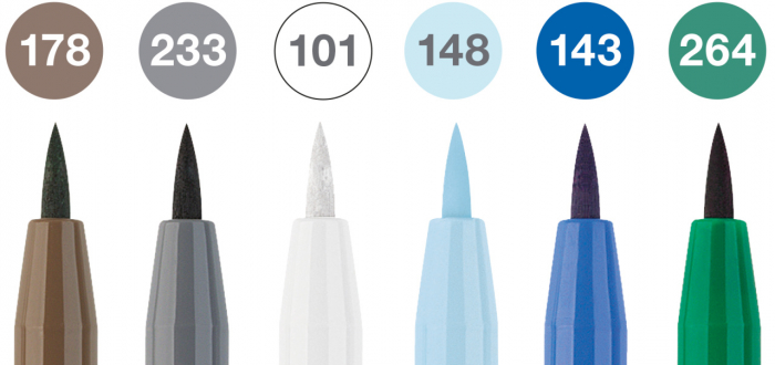 PITT ARTIST PEN SET 6 BUC CULORI IARNA 2022 FABER-CASTELL [2]