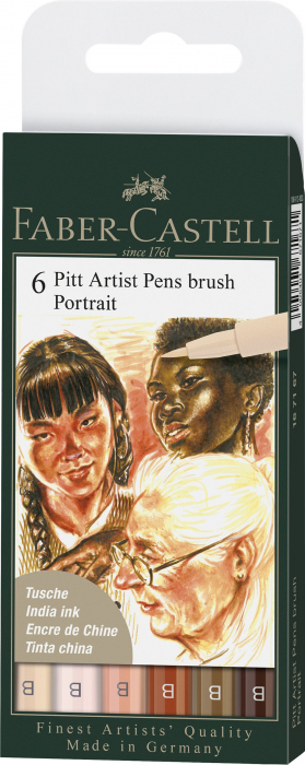 PITT ARTIST PEN SET 6 BUC PORTRET FABER-CASTELL [1]