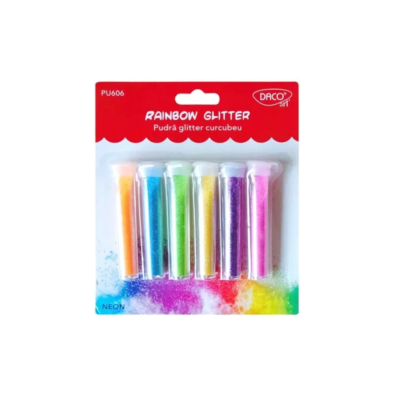 Pudra glitter, 6 buc/set, curcubeu Daco [1]