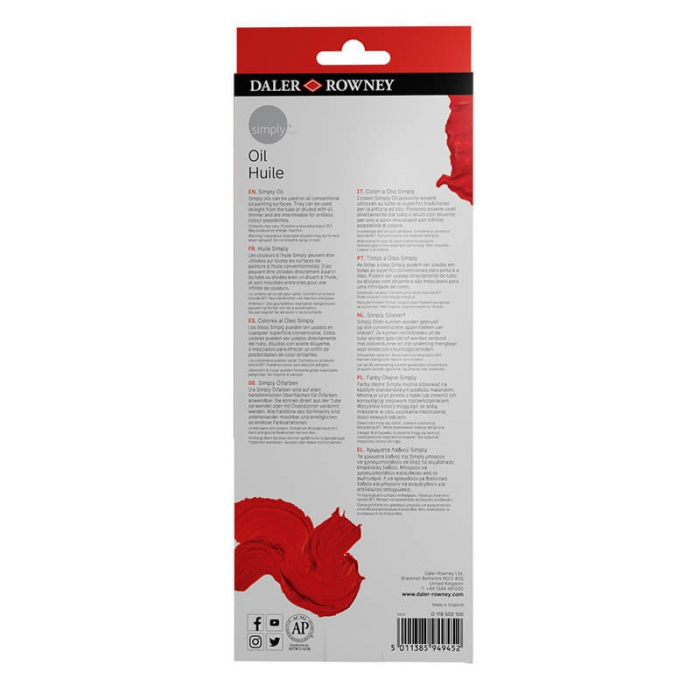 Set 12x12ml culori ulei Simply Daler Rowney [2]