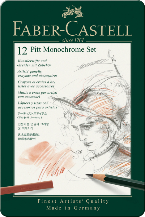 SET PITT MONOCHROME 12 BUC NOU FABER-CASTELL [1]