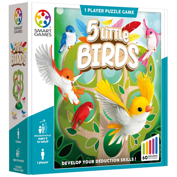 Smart Games - 5 Little Birds, joc de logica cu 60 de provocari, 5+ ani [1]