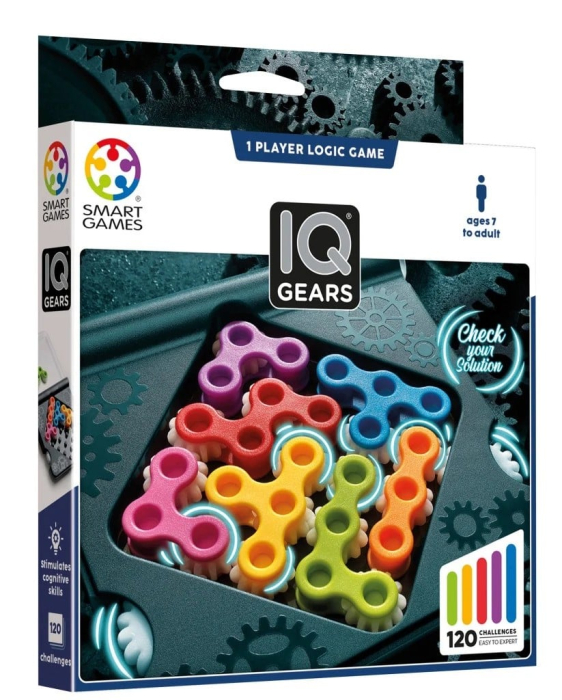 Smart Games - IQ Gears, joc de logica cu 120 de provocari, 7ani+ [1]