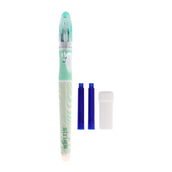 Stilou Strigo cerneala cu stergere + 2 rezerve + dispozitiv curatare, in blister, Waves SSC467 [2]