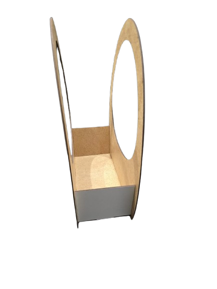 Suport elegant pentru gentuță cu flori, din MDF alb - un accesoriu rafinat pentru evenimente speciale! [2]